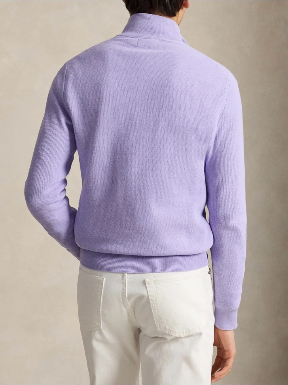 BRAND NEW ⭐️ Mesh Knit Polo by Ralph Lauren Men’s Lavender Half-Zip Sweater